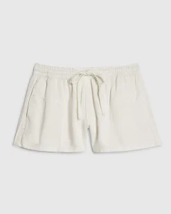 White Tencel Tie Waist Shorts