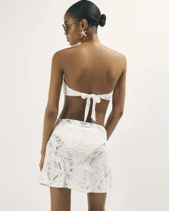 White Textured Gold Detail Sarong