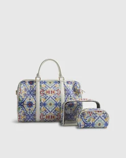 White Tile Print Barrell Bag Bundle
