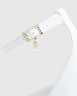 White Wide Fit Closed Back Healed Sandals