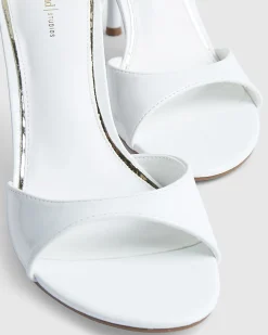 White Wide Fit Closed Back Healed Sandals