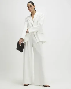White Wide Leg Trousers