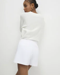 White Wrap Button Detail Skort