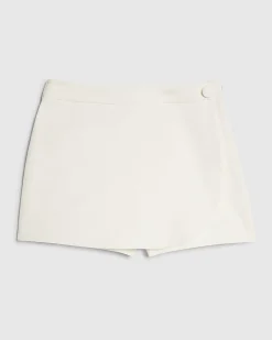 White Wrap Front Skort