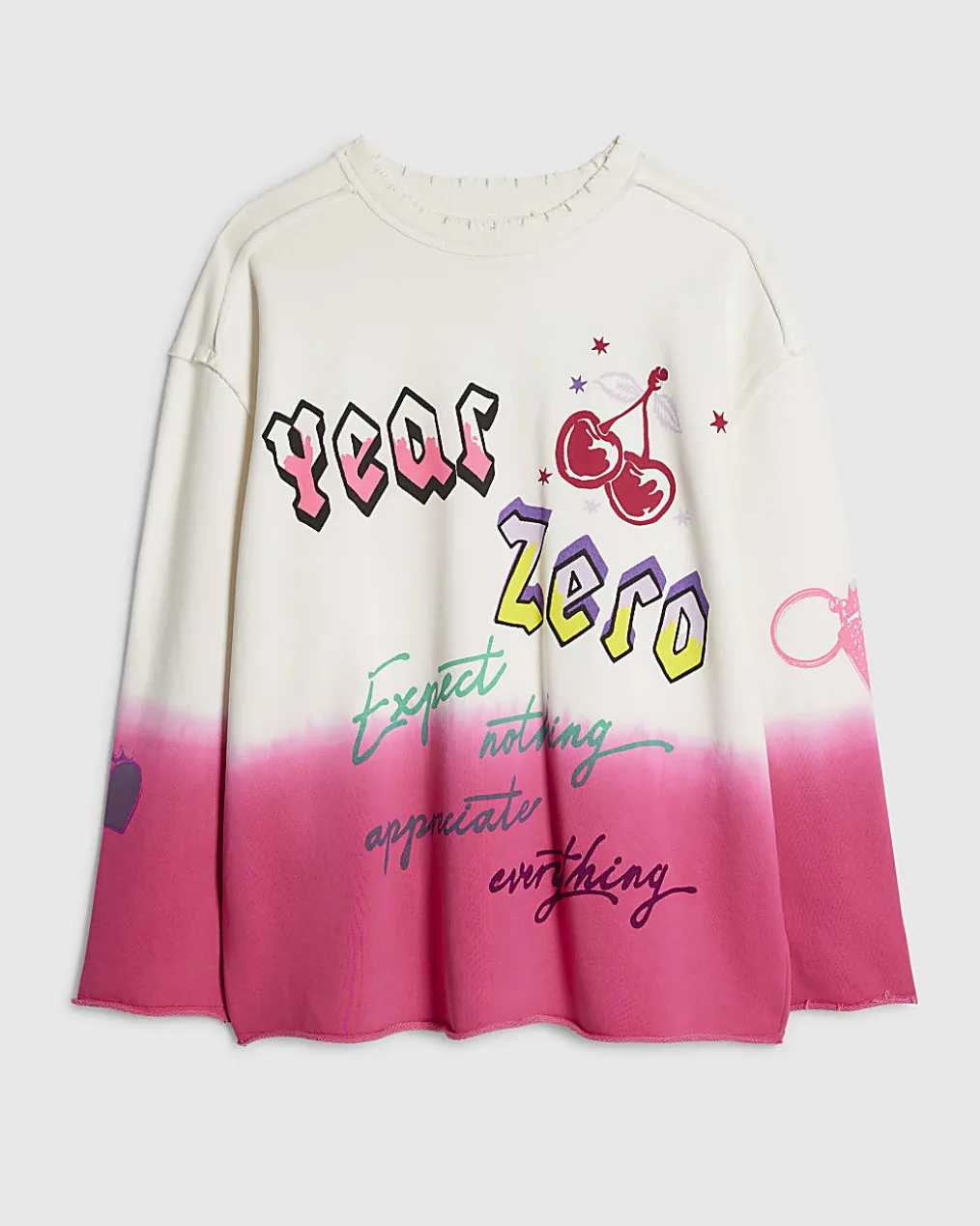 White Year Zero Dip Dye Sweatshirt