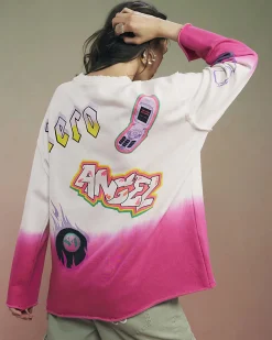 White Year Zero Dip Dye Sweatshirt