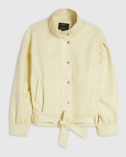 Yellow Batwing Low Belt Bomber Jacket