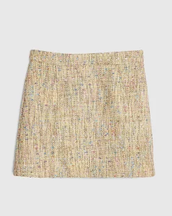 Yellow Boucle Aline Mini Skirt