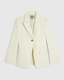 Yellow Cotton Cinched Blazer