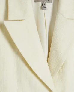 Yellow Cotton Cinched Blazer