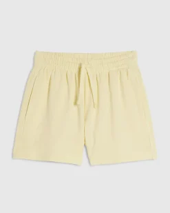 Yellow Cotton Loopback Shorts