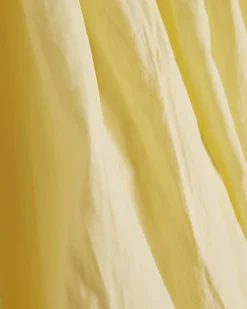 Yellow Cotton Poplin Bubble Hem Top