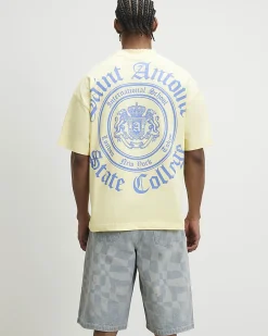 Yellow Cotton Saint Antoine Crest T-Shirt
