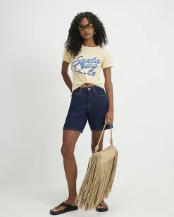 Yellow Cotton Short Sleeve Santa Cruz T-Shirt