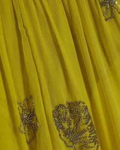 Yellow Embellished Balloon Trousers