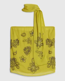 Yellow Embellished Bandeau Top