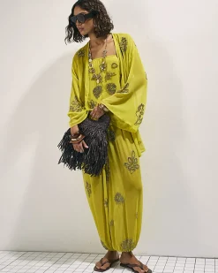 Yellow Embellished Kaftan