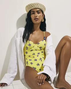 Yellow Floral Underwired Swimsuit