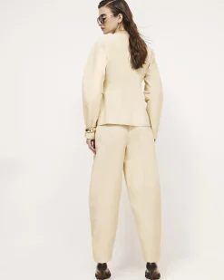 Yellow High Waisted Tapered Trousers
