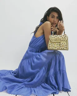Yellow Mini Beaded Charm Tote