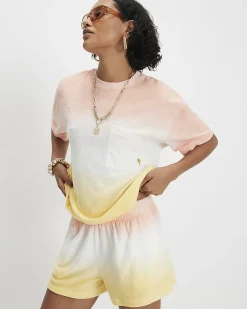 Yellow Ombre Towelling Shorts