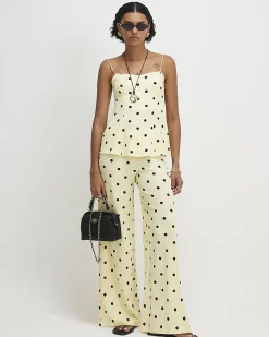 Yellow Polka Dot Wide Leg Joggers