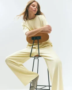 Yellow Premium Drawstring Wide Leg Joggers