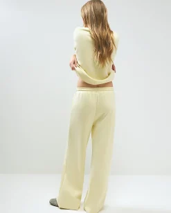 Yellow Premium Drawstring Wide Leg Joggers